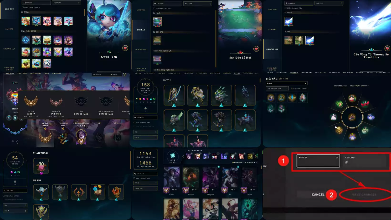 Ảnh LOL 343 SKIN THÔNG THẠO 3 TƯỚNG CAO NHẤT HƠN 1 TRIỆU THÔNG THẠO TFT DU CHOI
